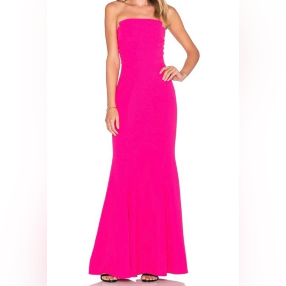 Jill Stuart Strapless Hot Pink Evening Gown